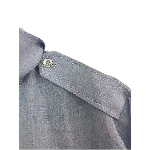 Shirt Man's Long Sleeve Polyester Wool Air Force Blue USAF VTG 16.5 32 Creighton - Picture 10 of 10